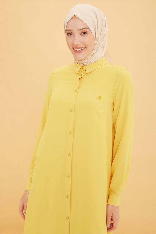 Armine Uzun Kollu Armine Logolu Tunik 21KH411 Zencefil