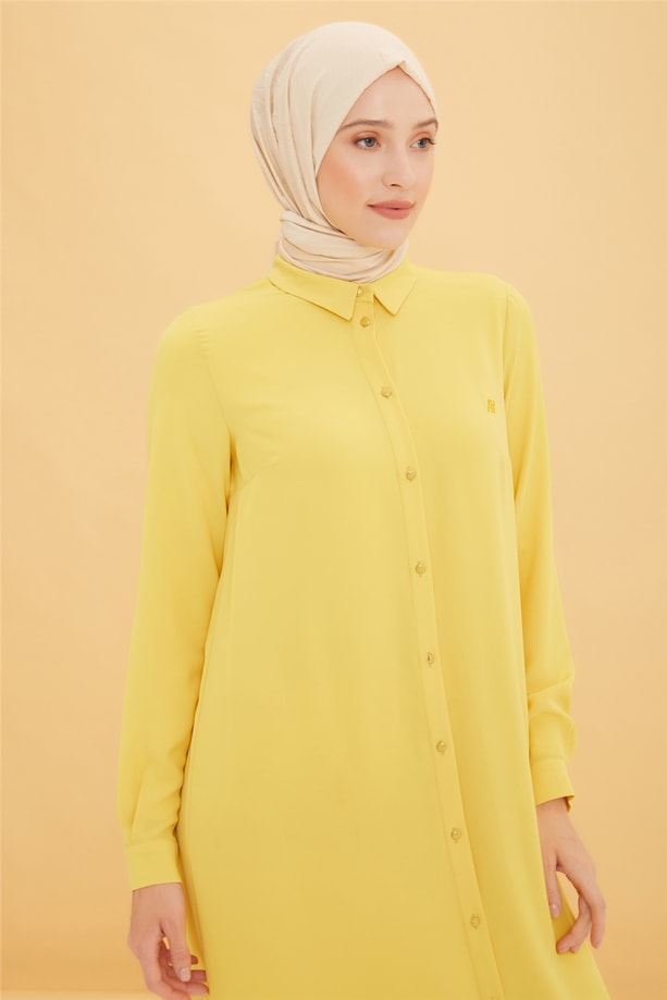 Armine Uzun Kollu Armine Logolu Tunik 21KH411 Zencefil