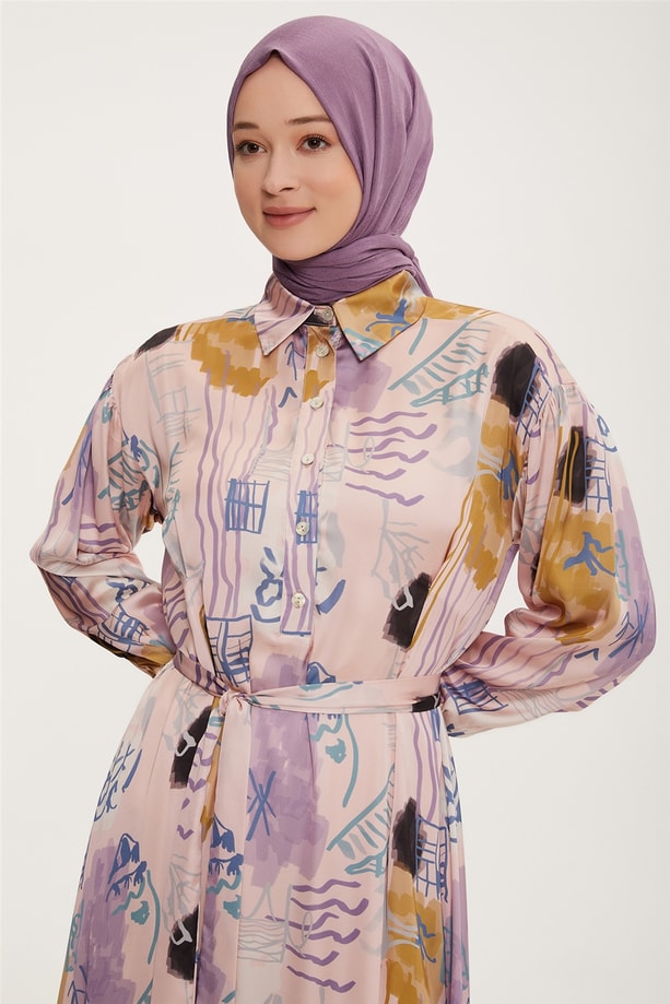 Armine Elbise 22YD4403 Pudra
