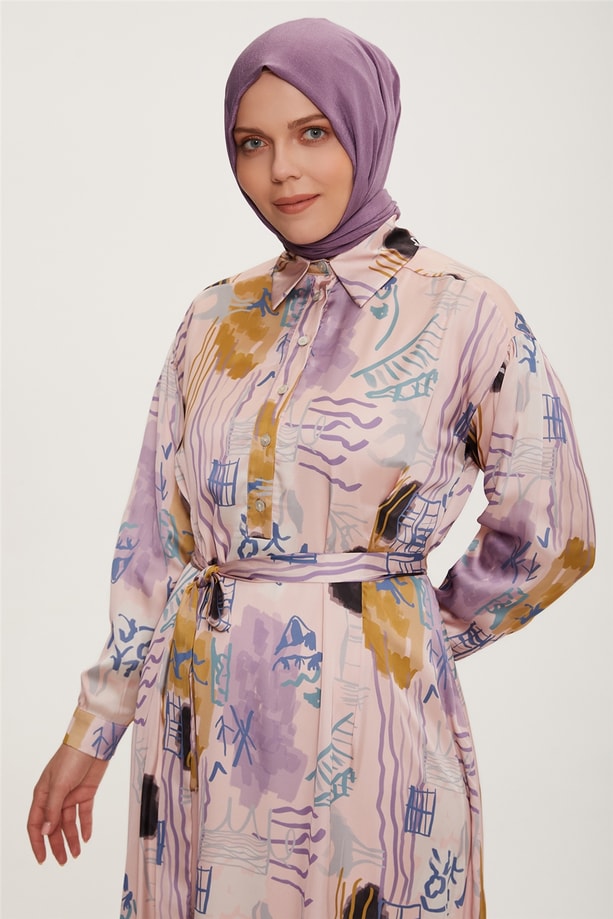 Armine Elbise 22YD4403 Pudra