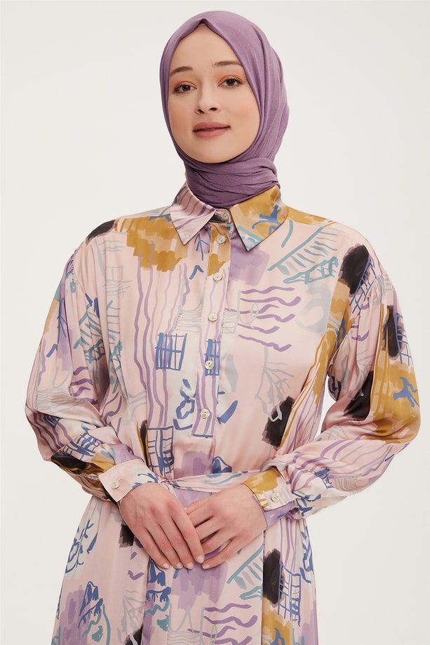 Armine Elbise 22YD4403 Pudra