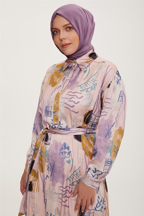 Armine Elbise 22YD4403 Pudra