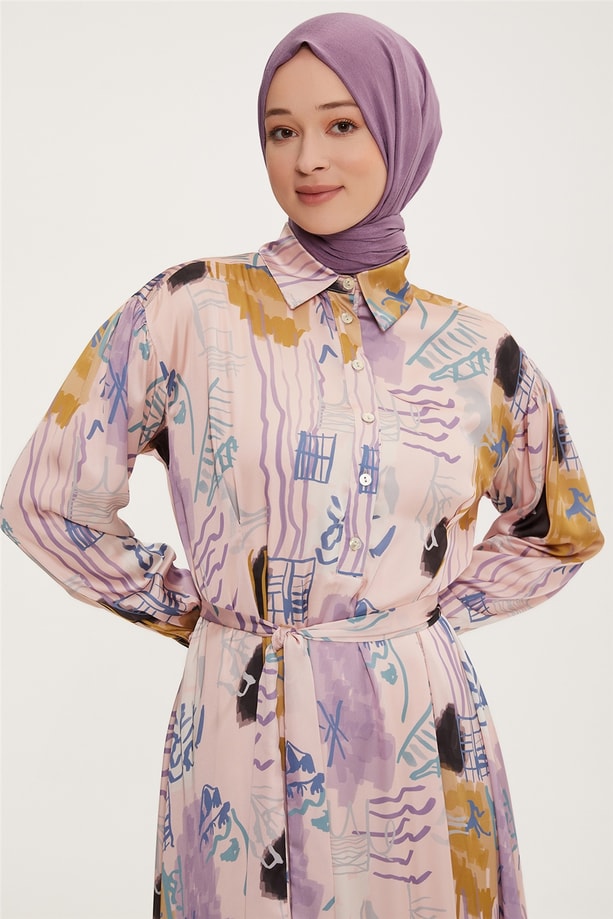 Armine Elbise 22YD4403 Pudra
