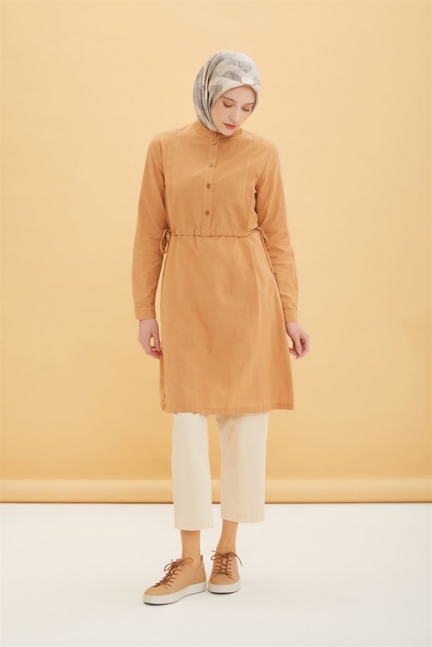Armine Yandan Bağlamalı Tunik 22Y4803 Camel