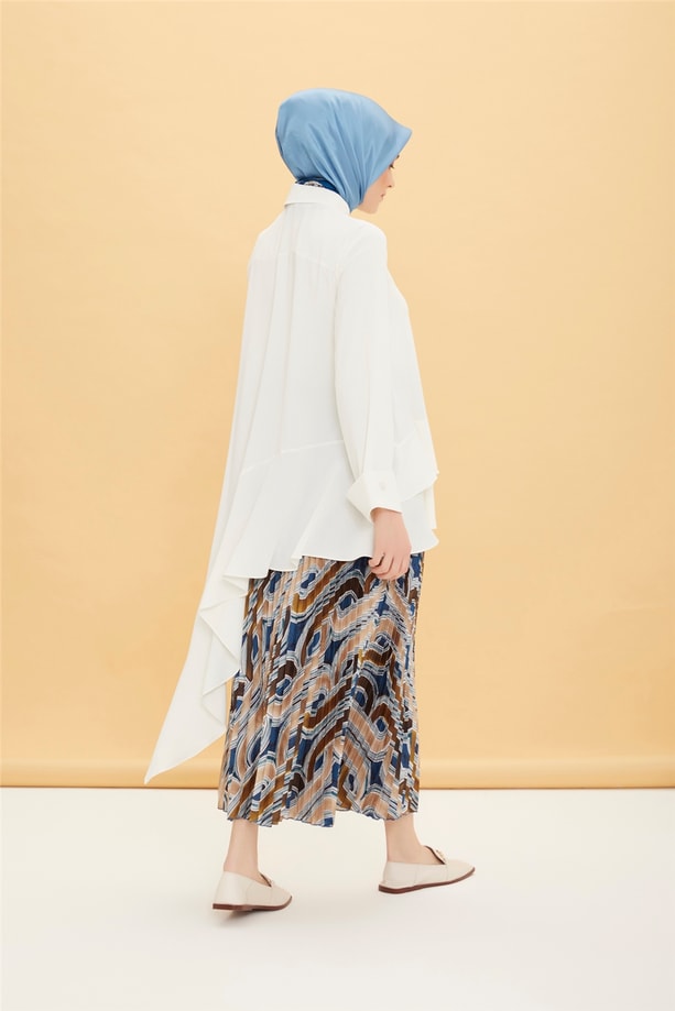 Armine Volanlı Asimetrik Tunik 22Y4806 Ekru