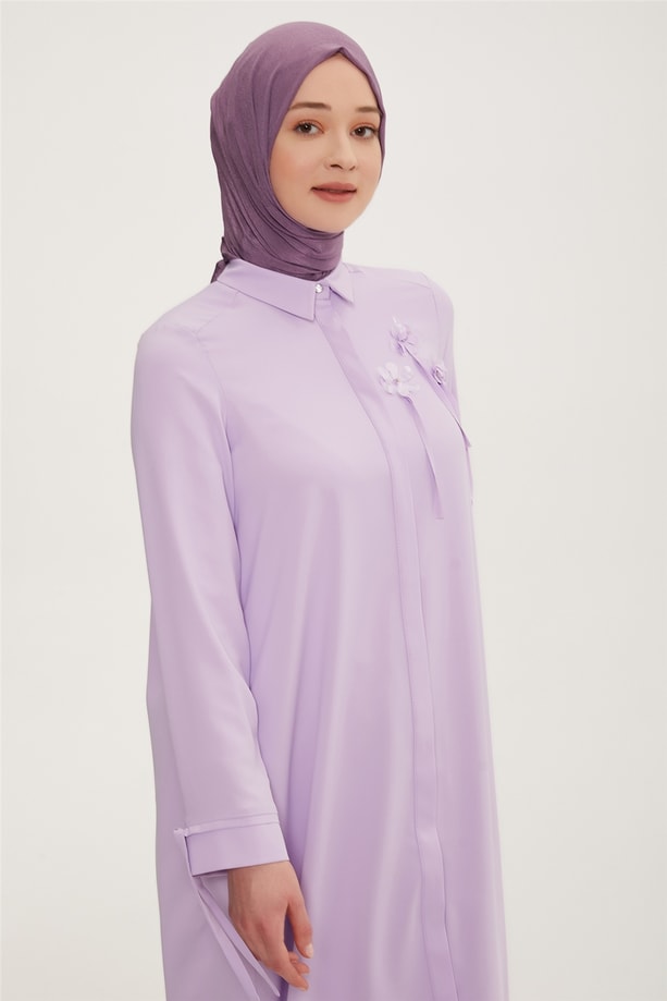 Armine Çiçek İşlemeli Tunik 22Y4814 Lila