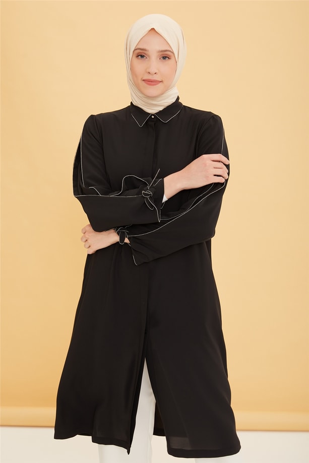 Armine Kolu Bağlanabilir Tunik 22Y4817 Siyah