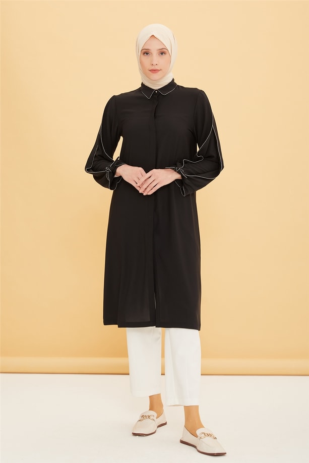 Armine Kolu Bağlanabilir Tunik 22Y4817 Siyah