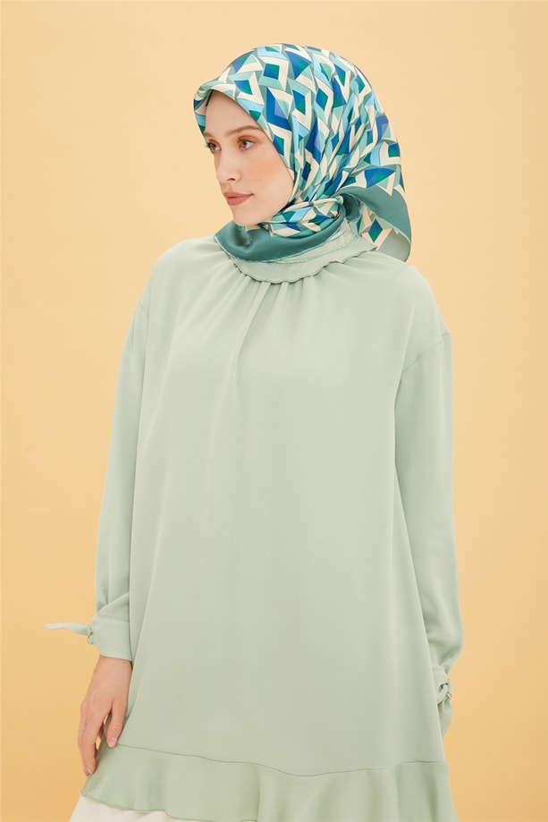 Armine Yakası Büzgülü Eteği Fırfırlı Tunik 22Y4827 Mint