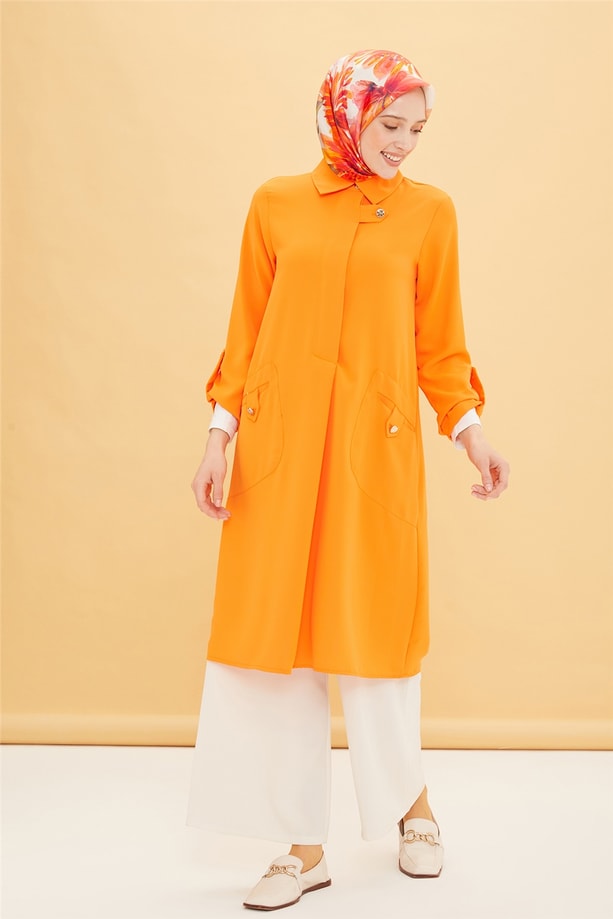 Armine Apolet Detaylı Tunik 22Y4831 Oranj