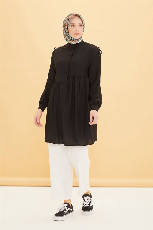 Armine Omzu Tünelli Tunik 22Y4832 Siyah