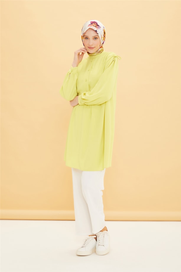 Armine Omzu Tünelli Tunik 22Y4832 Lime Yeşili