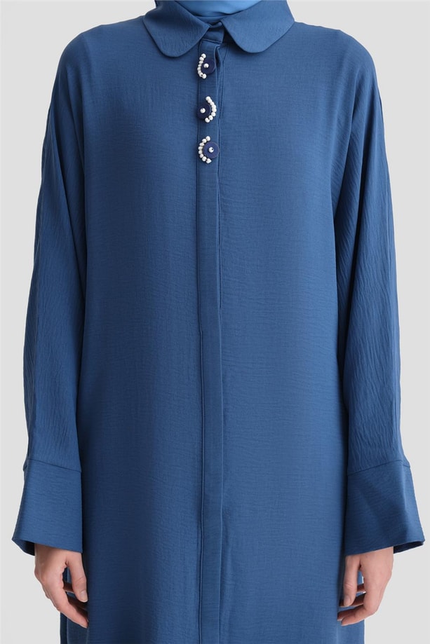 Armine Önü İşlemeli Tunik 22Y4834 İndigo