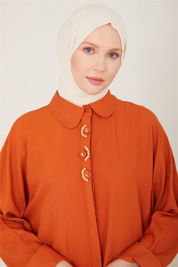 Armine Önü İşlemeli Tunik 22Y4834 Tarçın