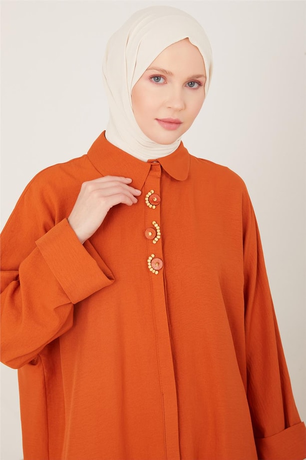 Armine Önü İşlemeli Tunik 22Y4834 Tarçın