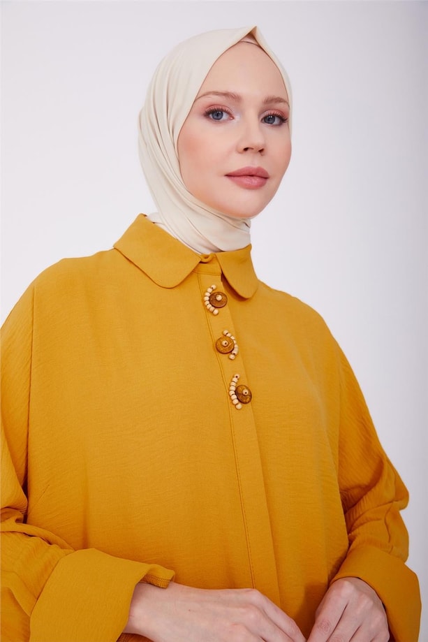 Armine Önü İşlemeli Tunik 22Y4834 Zencefil