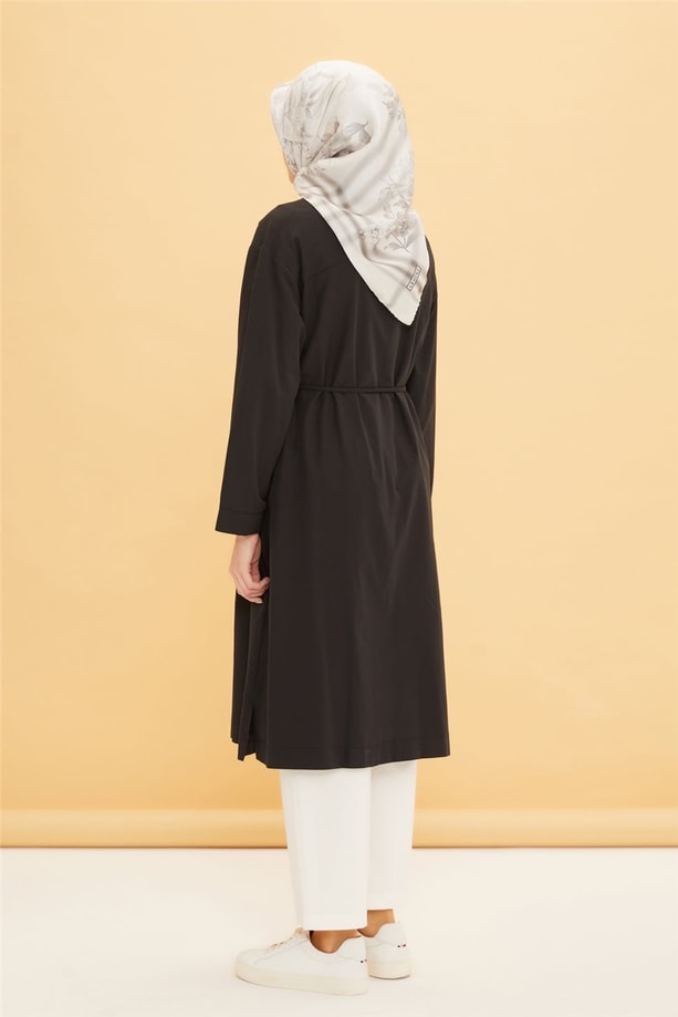 Armine Çift Düğme Görünümlü Pamuk Tunik 22Y4838 Siyah