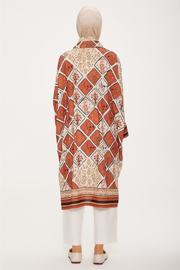 Armine Desenli Rahat Tunik 22Y4842 Kahverengi