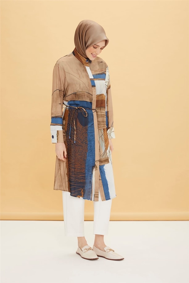 Armine Şifon Allerli Tunik 22Y4900 İndigo