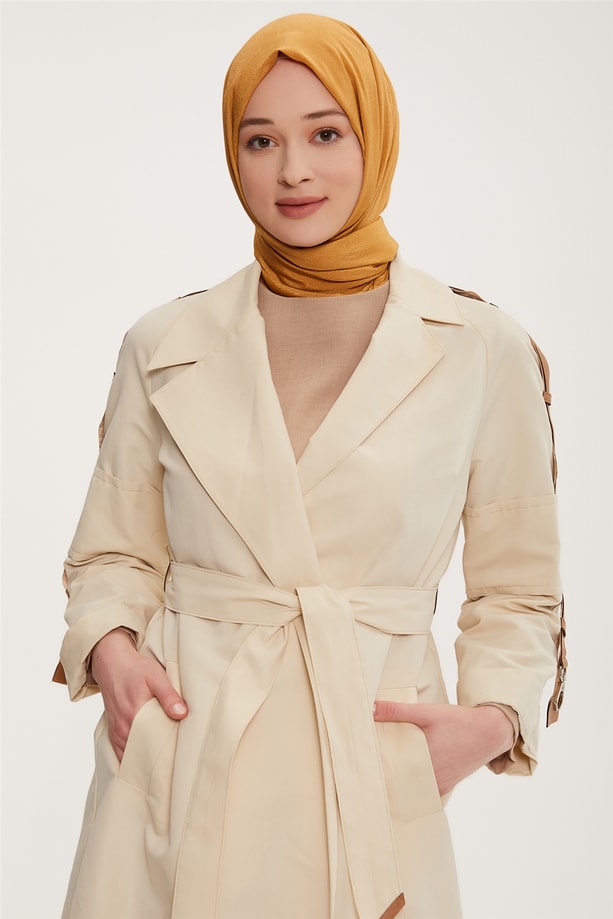 Armine Kolu Deri Kemerli Giy Çık 22Y5709 Açık Bej