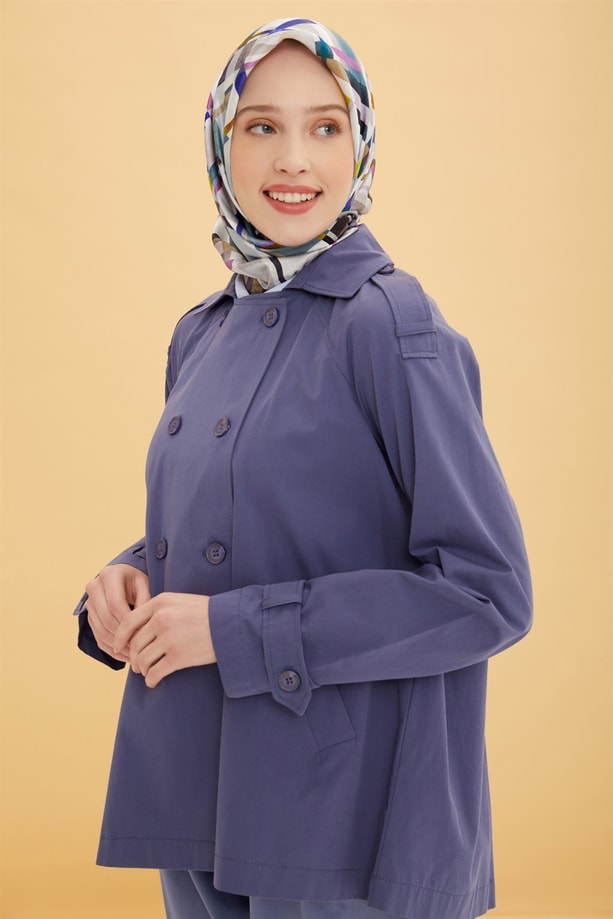 Armine Kısa Kruvaze Ceket 22Y5801 İndigo