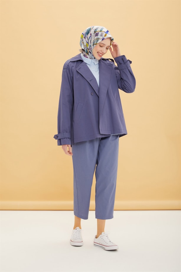 Armine Kısa Kruvaze Ceket 22Y5801 İndigo