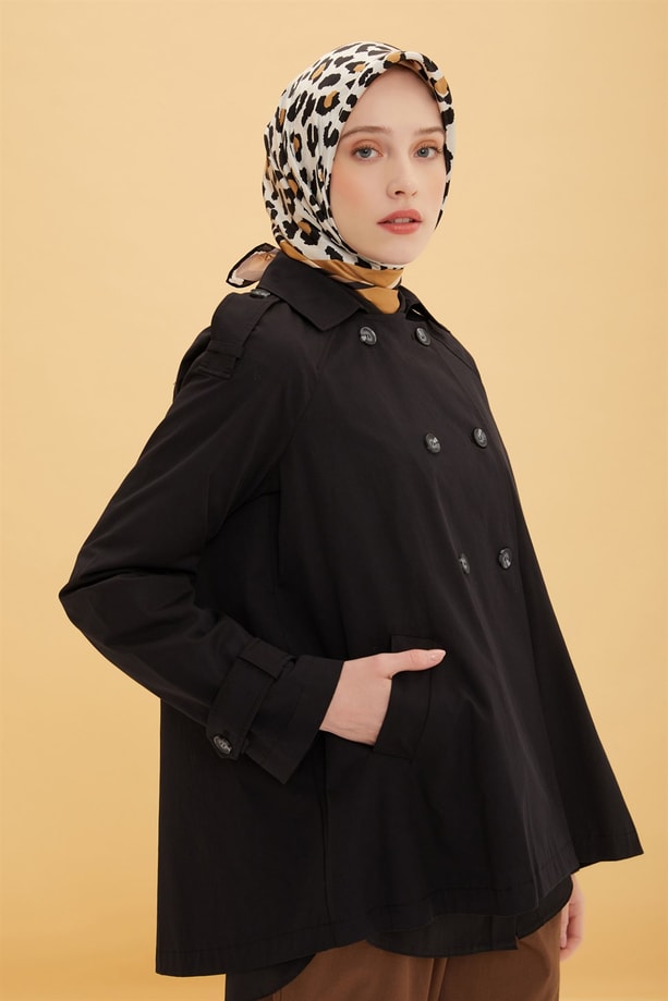 Armine Kısa Kruvaze Ceket 22Y5801 Siyah