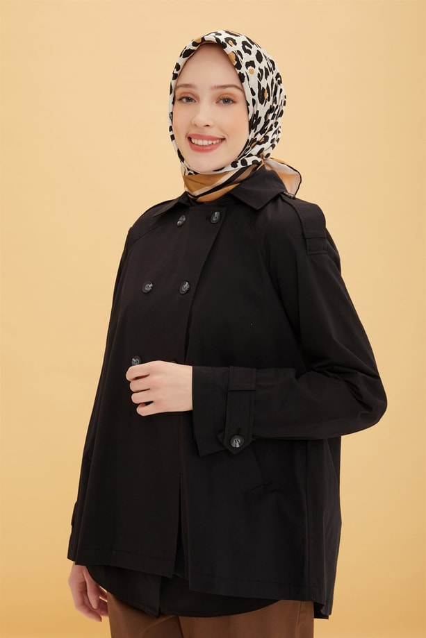 Armine Kısa Kruvaze Ceket 22Y5801 Siyah