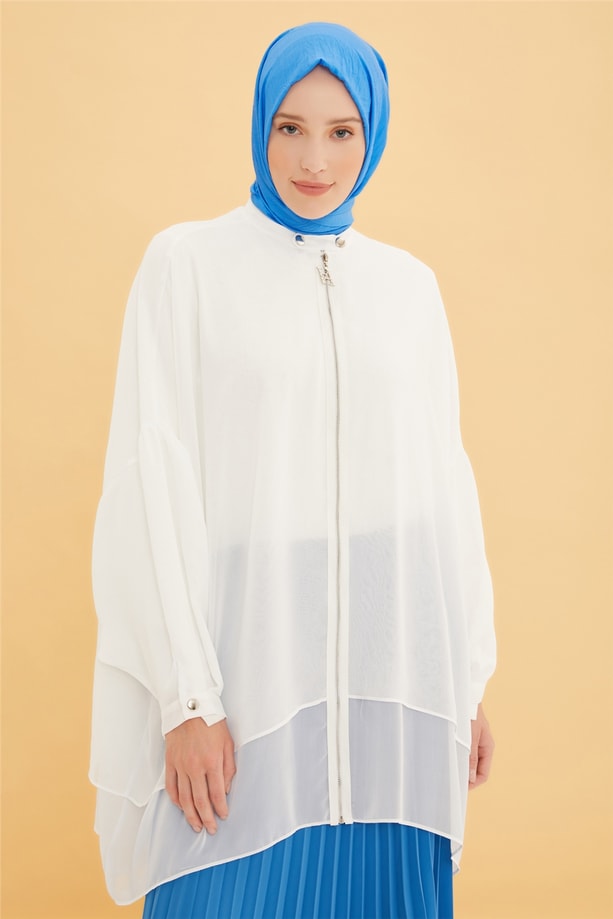 Armine Oversize Kumaş Özellikli Ceket 22Y5804 Ekru