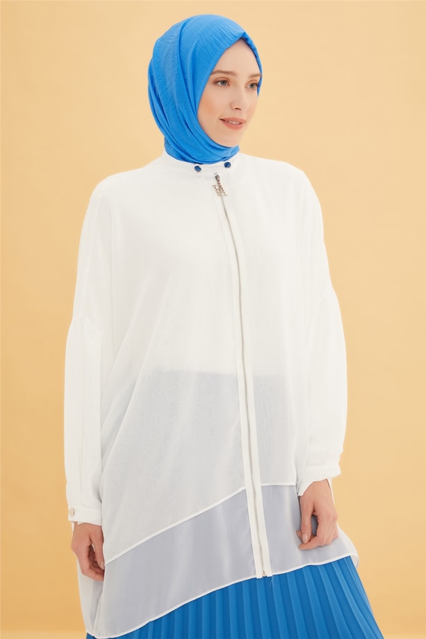Armine Oversize Kumaş Özellikli Ceket 22Y5804 Ekru
