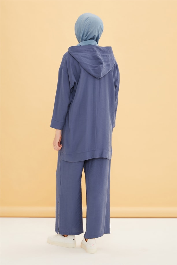 Armine Çakma Çıtçıt Detaylı Yumuşak Takım 22Y6426 İndigo