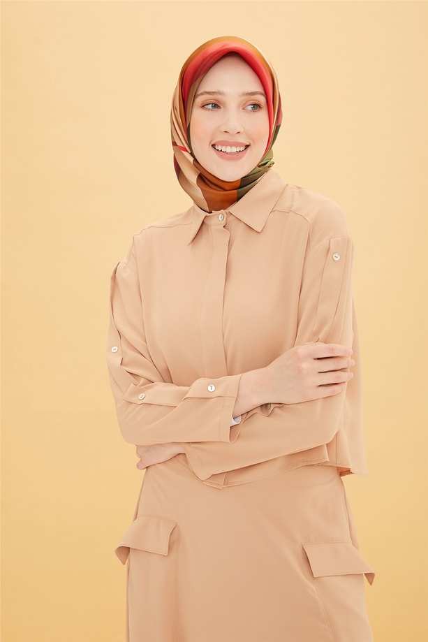 Armine Sedef Aksesuarlı Etekli Takım 22Y6428 Camel