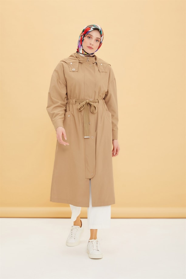 Armine Seyyar Kapişon Detaylı Kap 22Y7604 Camel