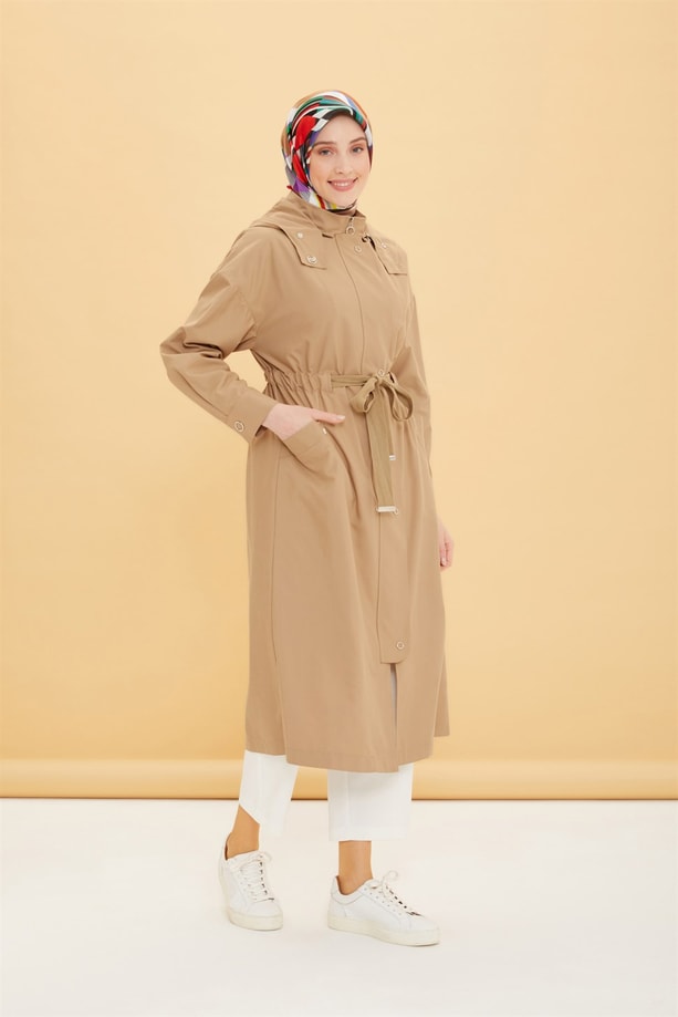 Armine Seyyar Kapişon Detaylı Kap 22Y7604 Camel