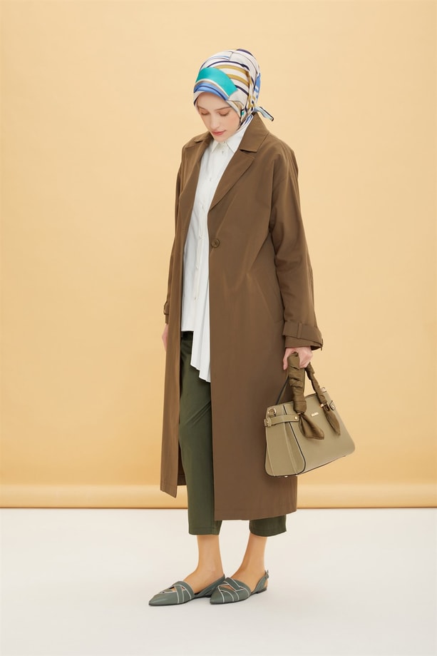 Oversize Uzun Trenchcoot 22Y7607 Haki
