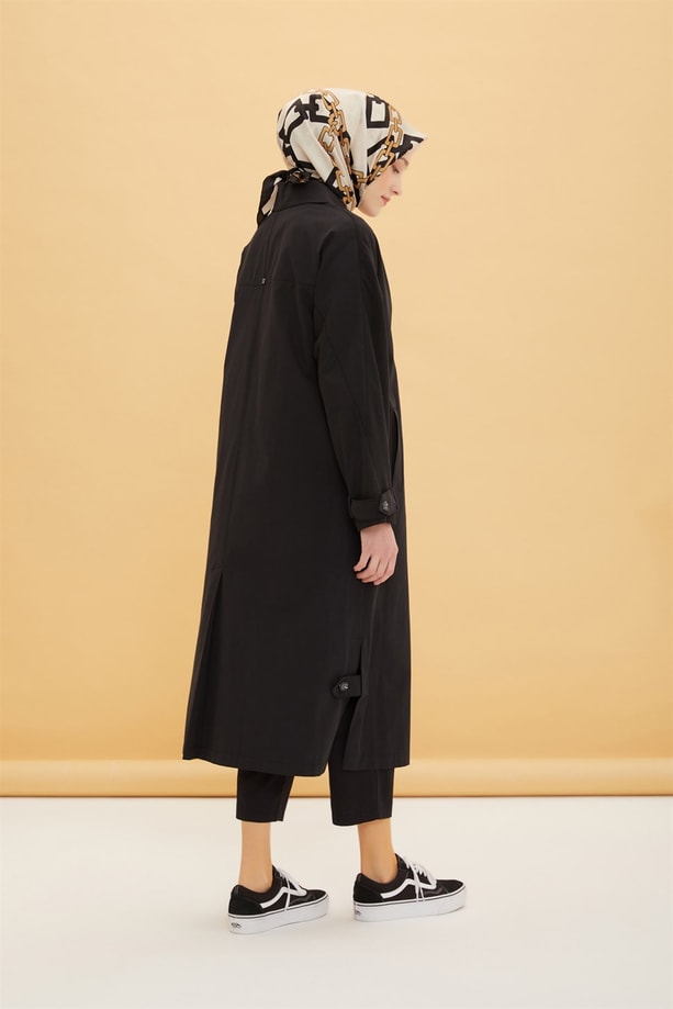 Oversize Uzun Trenchcoot 22Y7607 Siyah