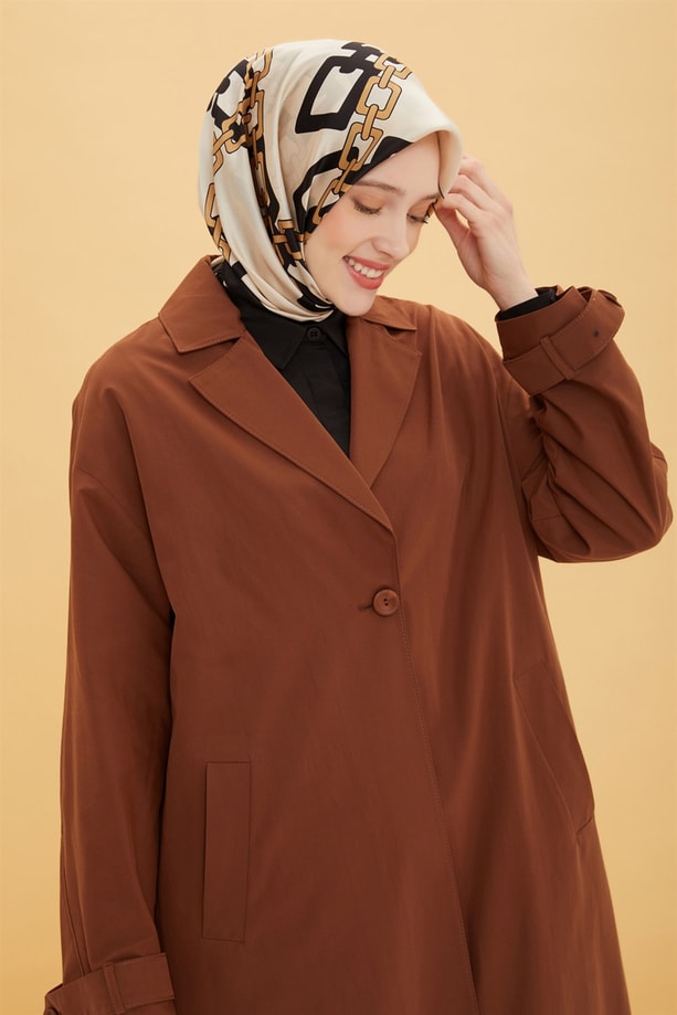 Oversize Uzun Trenchcoot 22Y7607 Acı Kahve