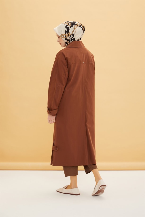 Oversize Uzun Trenchcoot 22Y7607 Acı Kahve