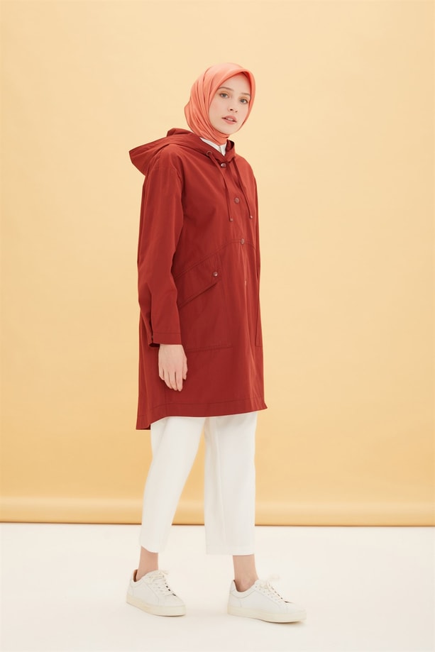 Armine Su İtici Kısa Parka 22Y7608 Kiremit