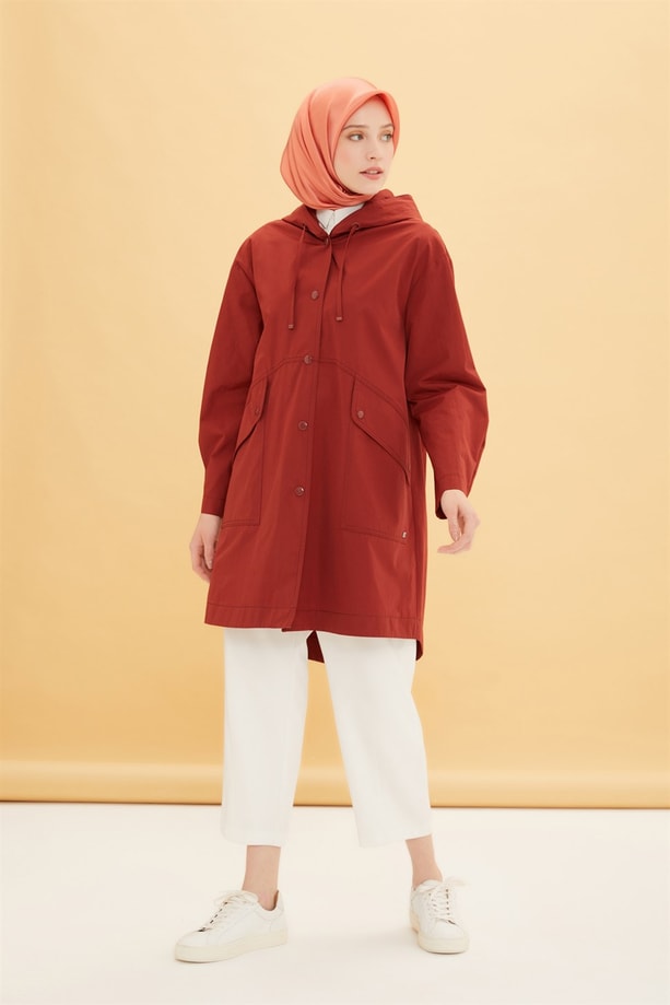 Armine Su İtici Kısa Parka 22Y7608 Kiremit