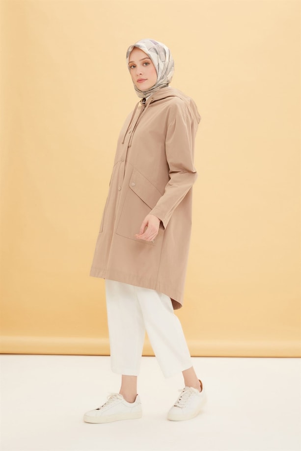 Armine Su İtici Kısa Parka 22Y7608 Taş