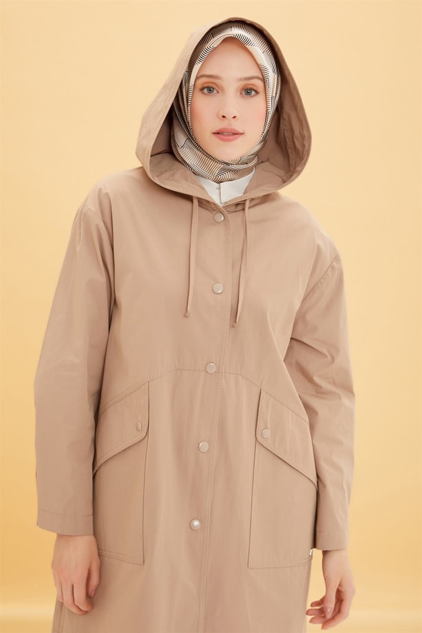 Armine Su İtici Kısa Parka 22Y7608 Taş