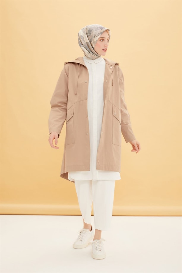 Armine Su İtici Kısa Parka 22Y7608 Taş