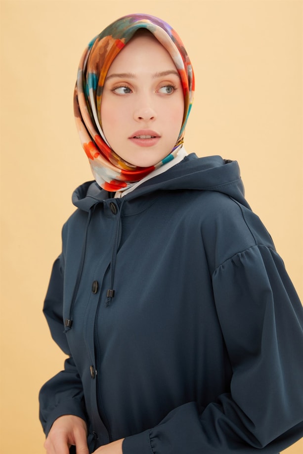 Armine Seyyar Kapişonlu Gabardin Kap 22Y7614 İndigo