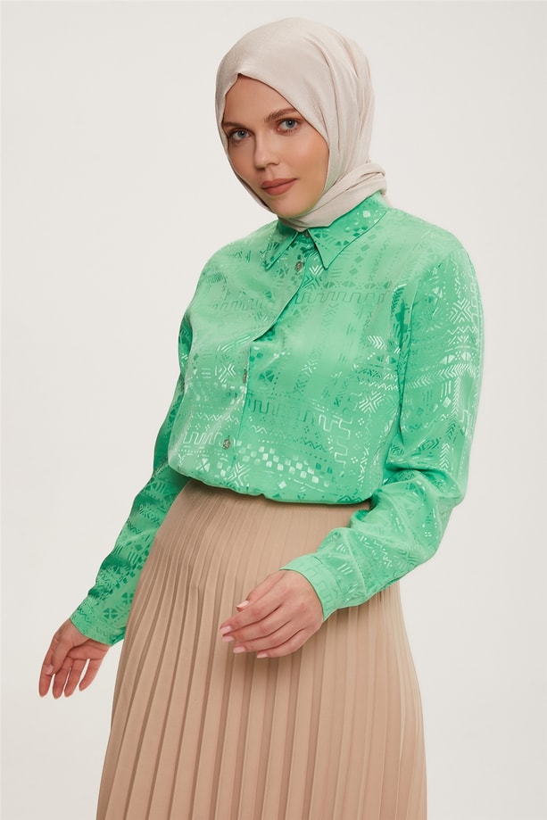 Armine Gömlek 22YD8007 Yeşil