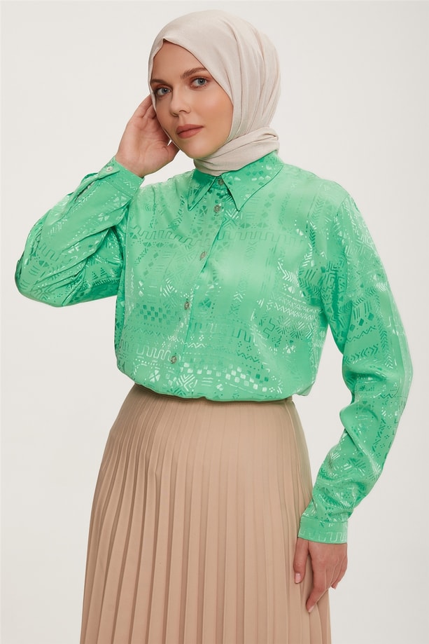 Armine Gömlek 22YD8007 Yeşil