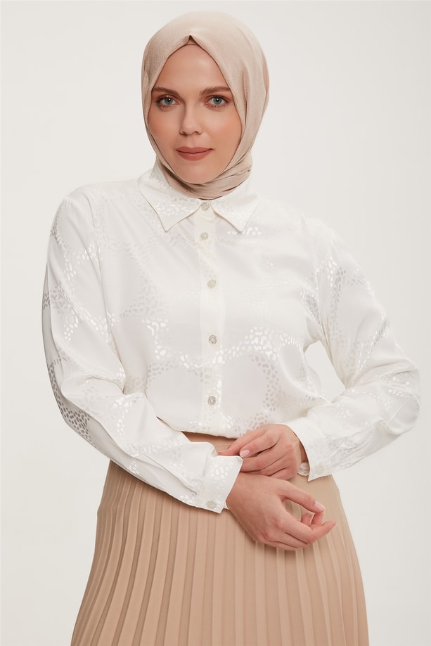 Armine Gömlek 22YD8009 Ekru