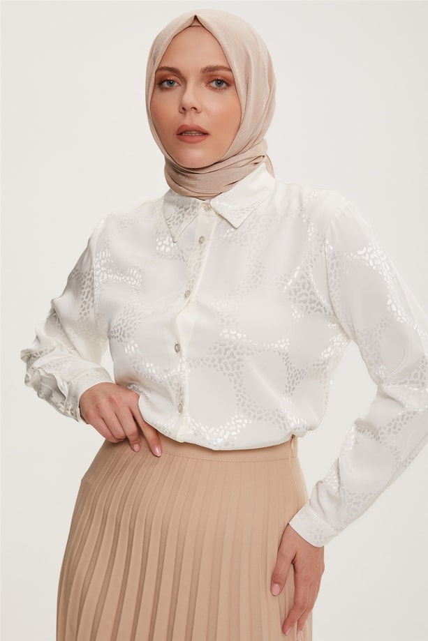 Armine Gömlek 22YD8009 Ekru