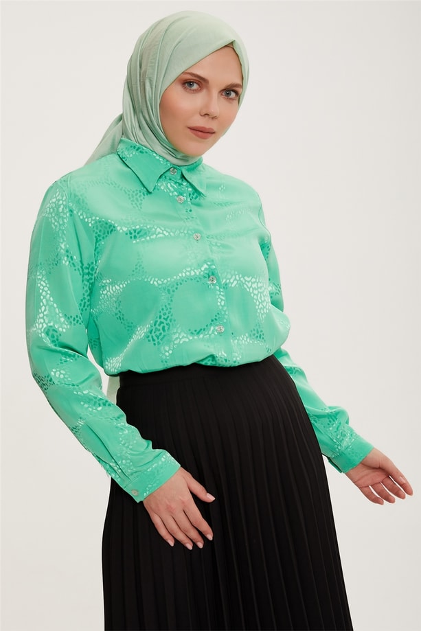 Armine Gömlek 22YD8009 Yeşil