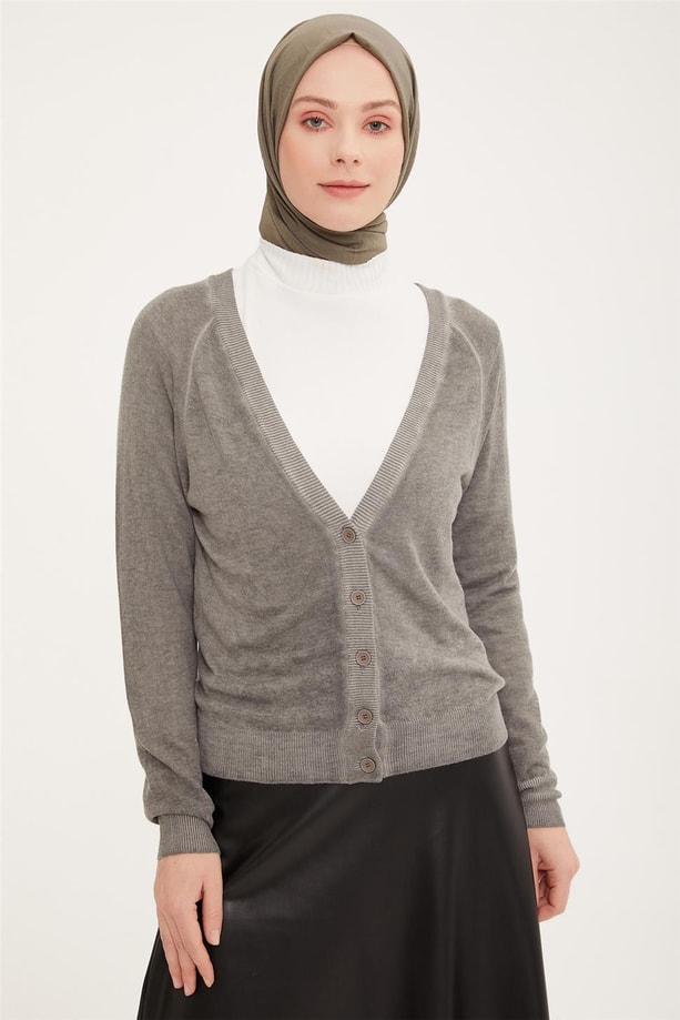 Armine Hırka 22YD8434 Gri